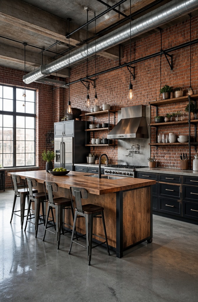 Industrial Chic Loft Kitchen