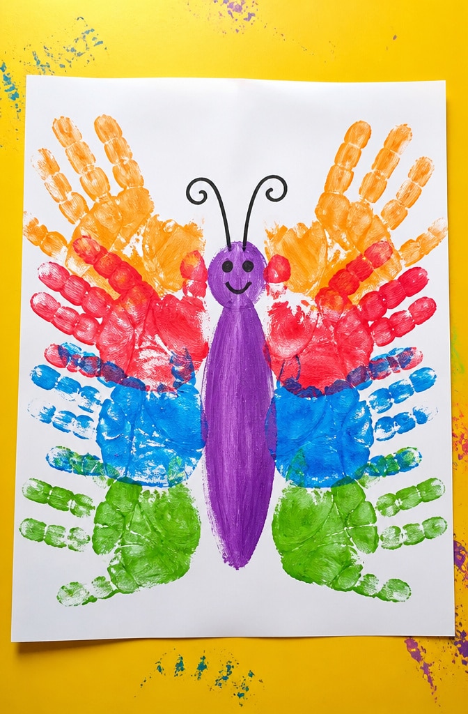 Kids’ Colorful Handprint Butterfly