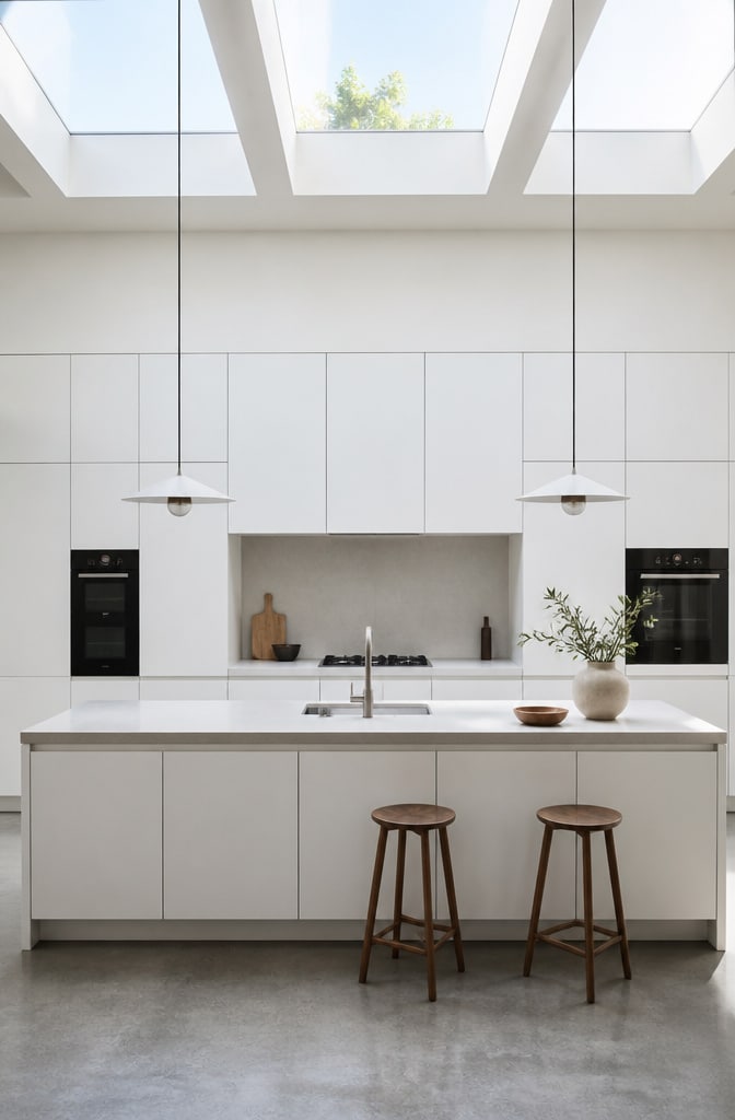 Matte White Minimalist Cabinets
