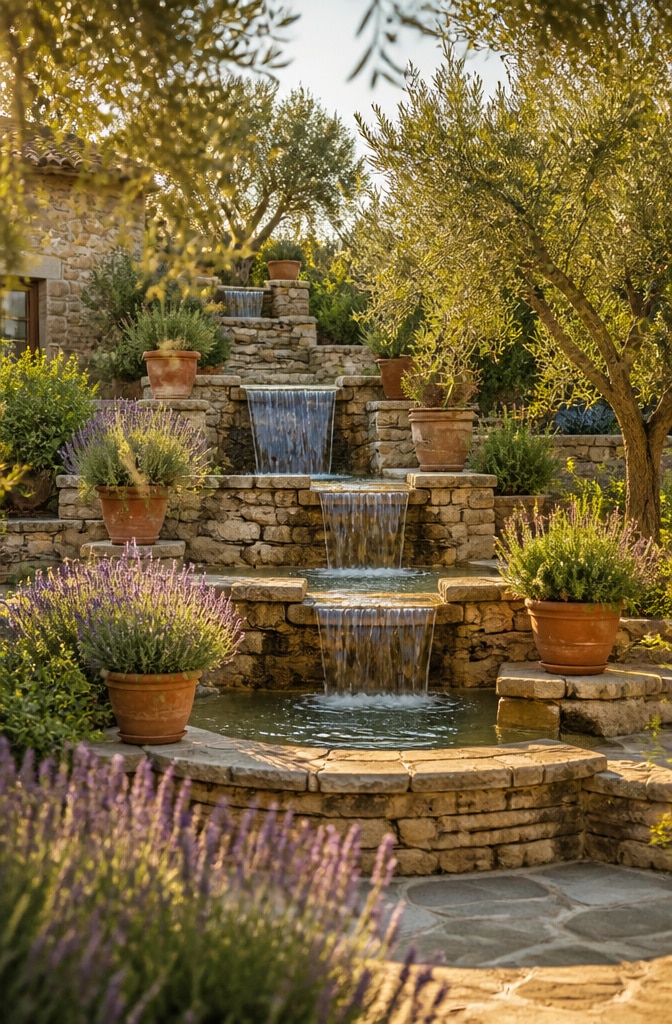 Mediterranean Terraced Waterfall