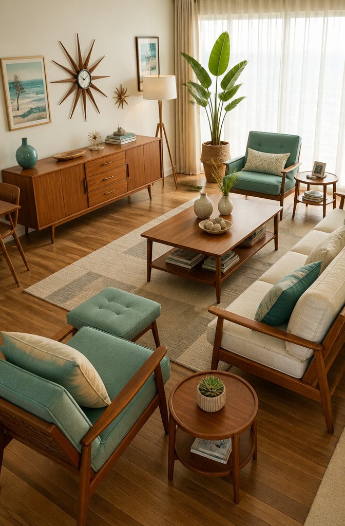 Mid-Century Modern Coastal Lounge