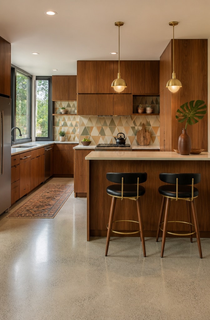 Mid-Century Modern Cozy Kitchen