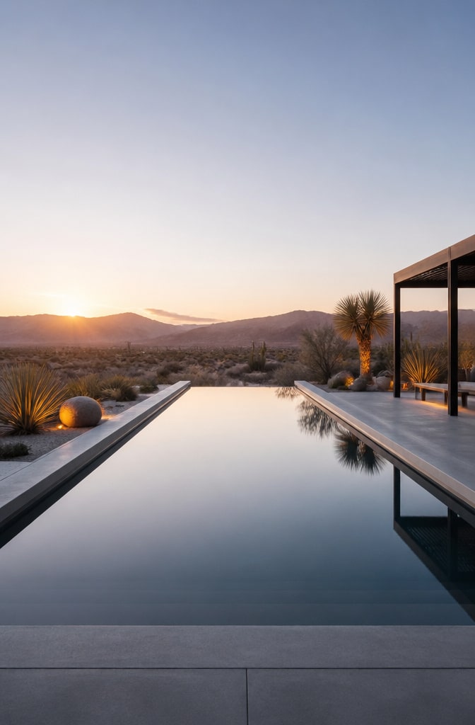 Minimalist Desert Zen Pool