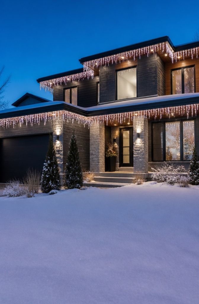 Minimalist Icicle Light Display
