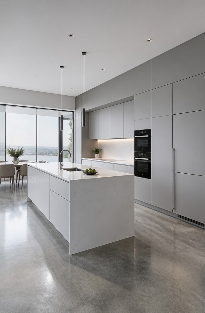 Minimalist Kitchen with Integrated Appliances