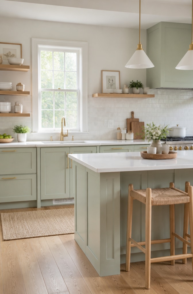 Minimalist Kitchen with Soft Pastel Palette