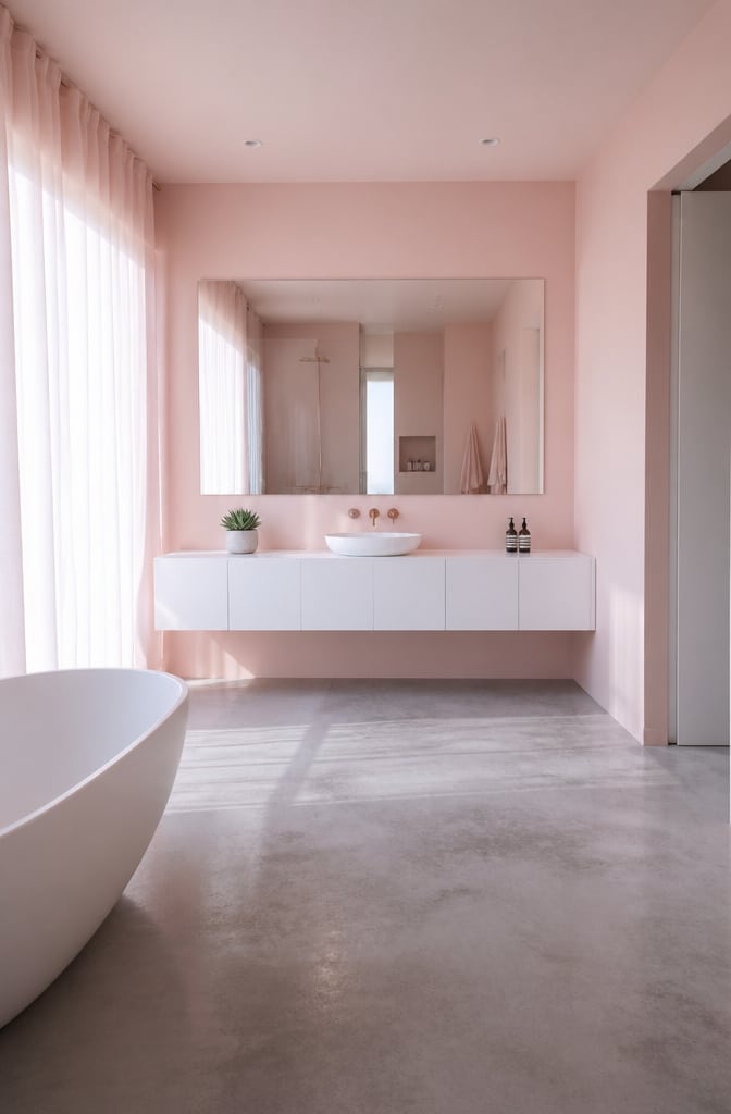 Minimalist Pastel Pink Coastal Retreat