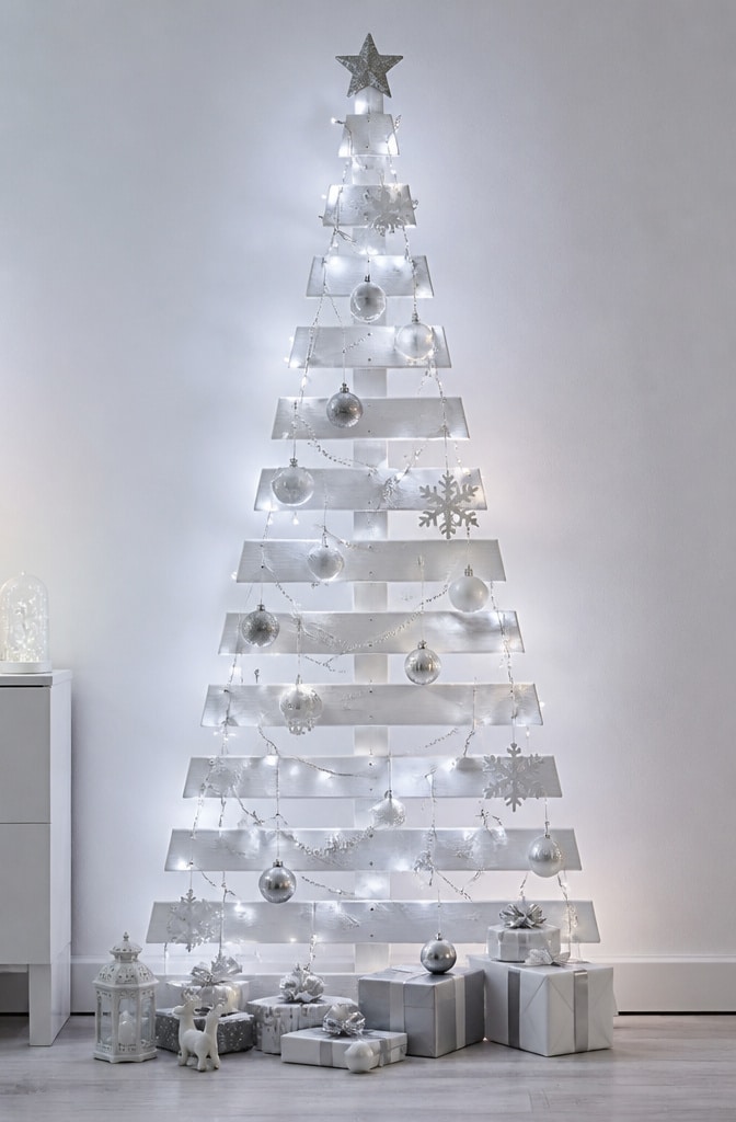 Minimalist White and Silver Tree