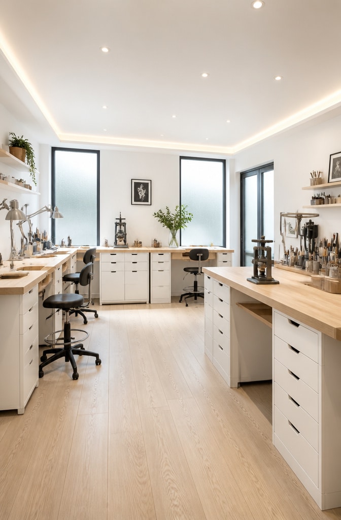 Minimalist White Workshop Studio