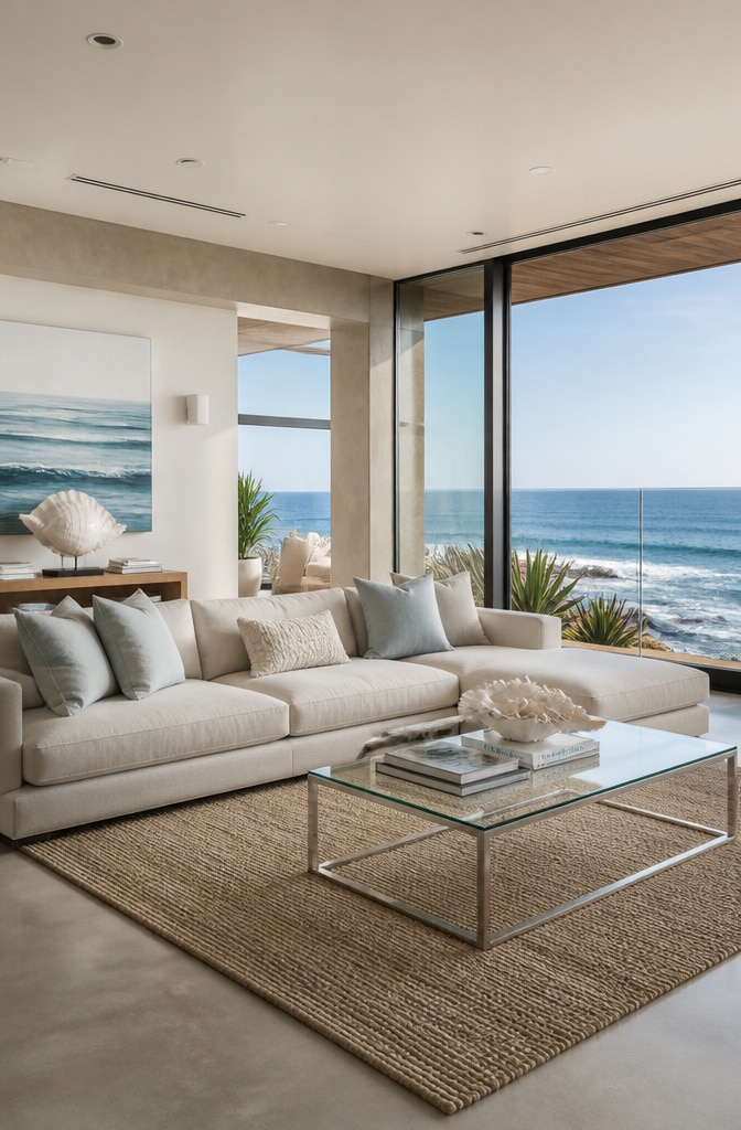 Modern Minimalist Coastal Living Room