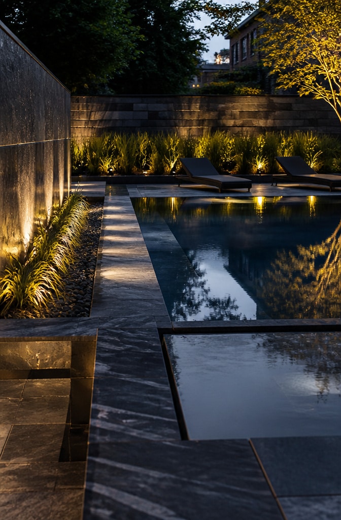 Modern Slate and Granite Garden Pool