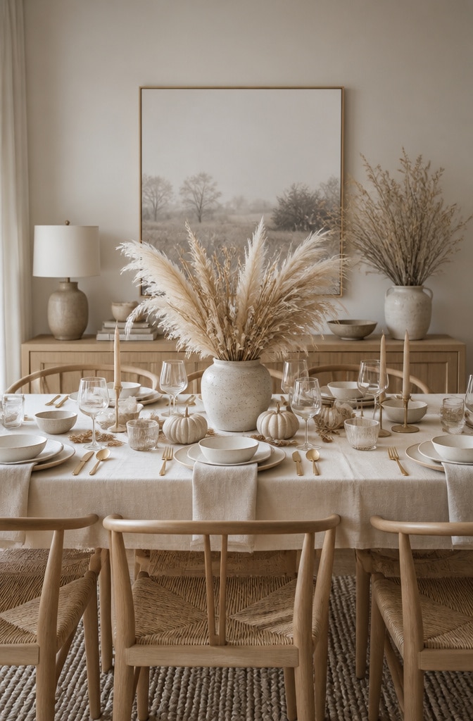 Monochrome Neutrals Autumn Table