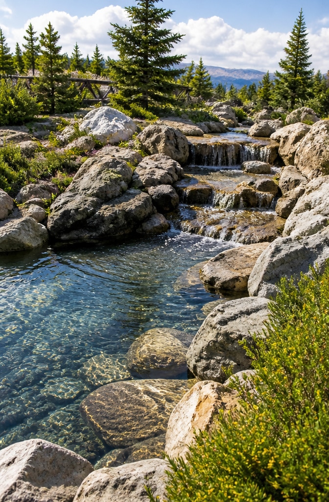 Mountain Stream Inspired Stone Garden Pool