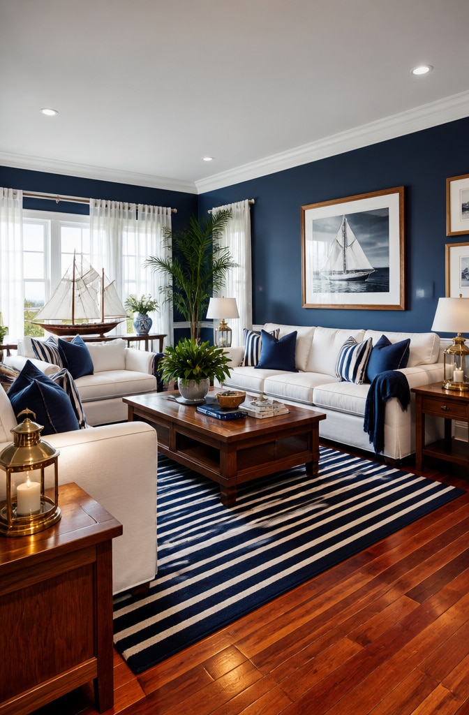 Nautical Navy and Crisp White Lounge
