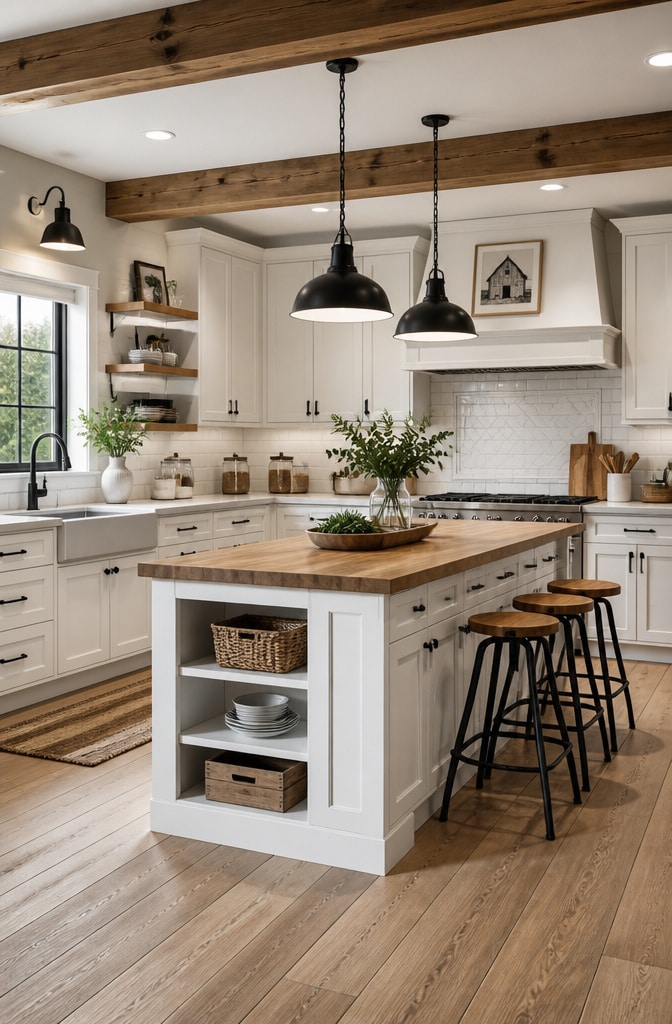 Off-White Modern Farmhouse Cabinets