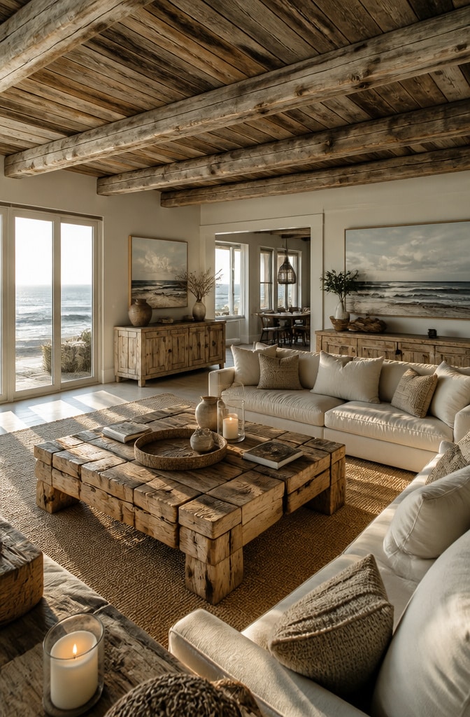 Rustic Driftwood Coastal Living Room