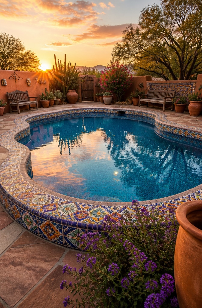 Southwestern Tile Mosaic Pool