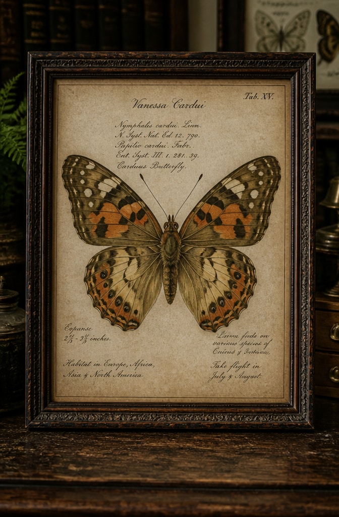 Vintage Botanical Illustration Butterfly