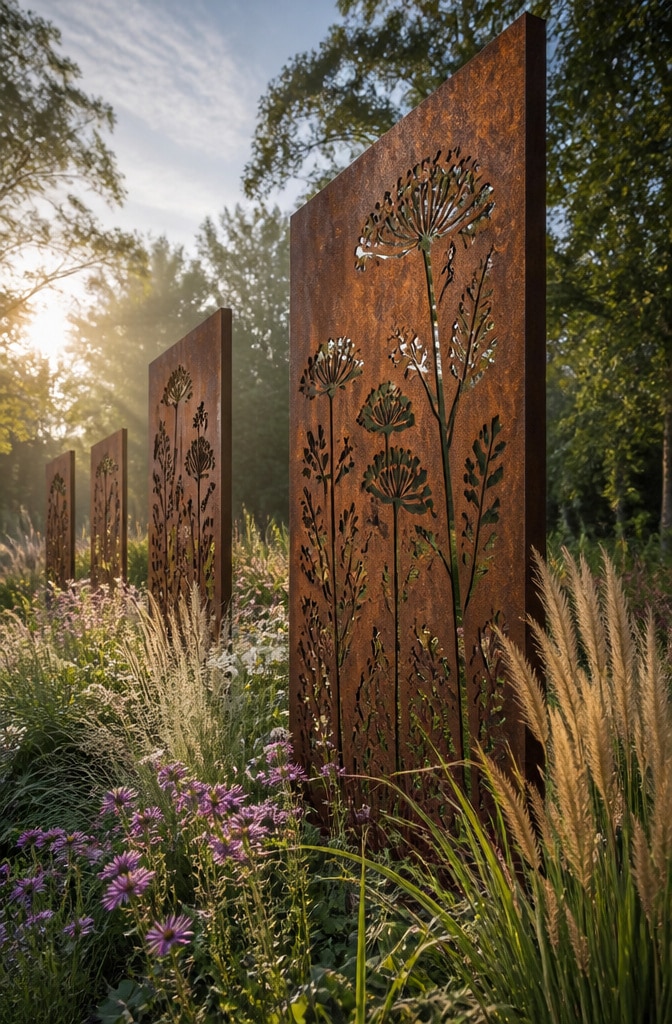 Vintage Metal Garden Art Panels