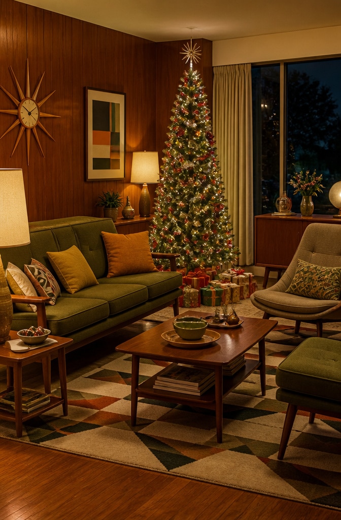 Vintage Mid-Century Christmas Living Room