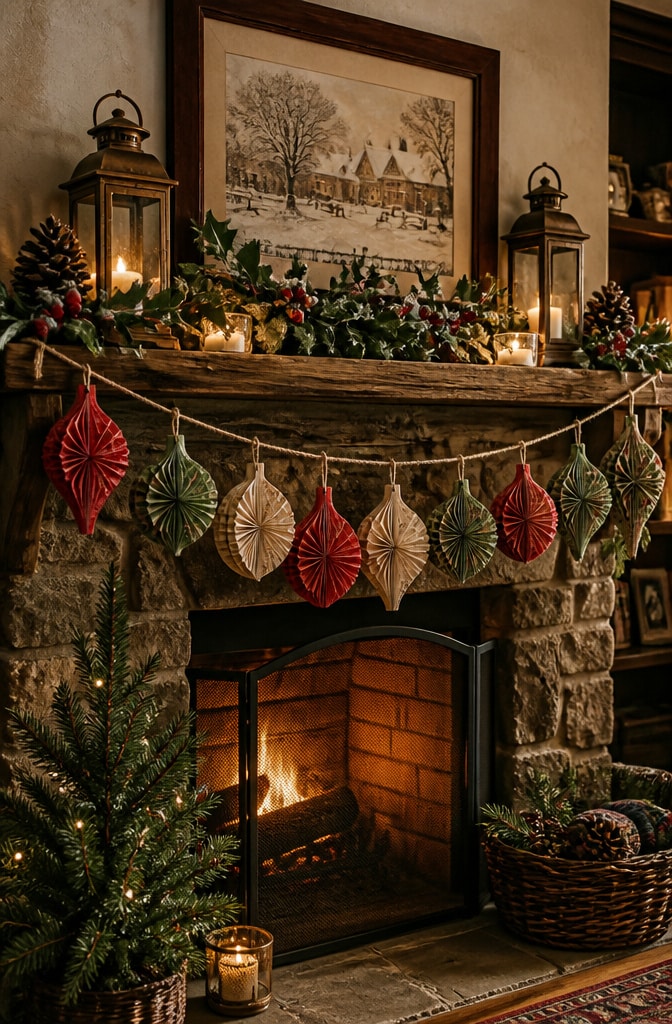 Vintage Paper Ornament Garland