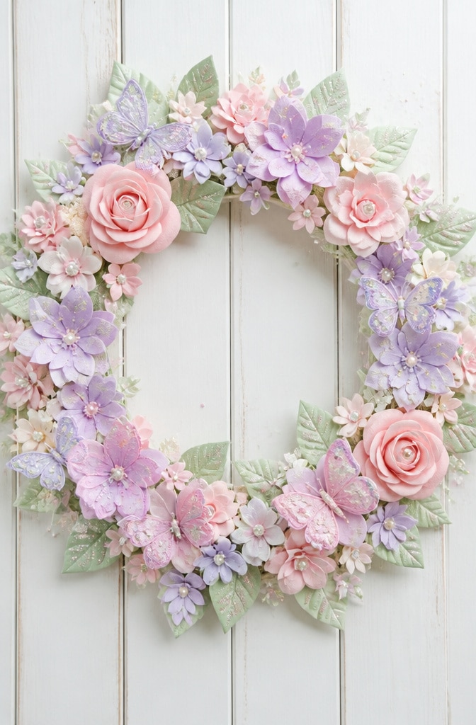 Whimsical Fairy Tale Paper Flower Wreath