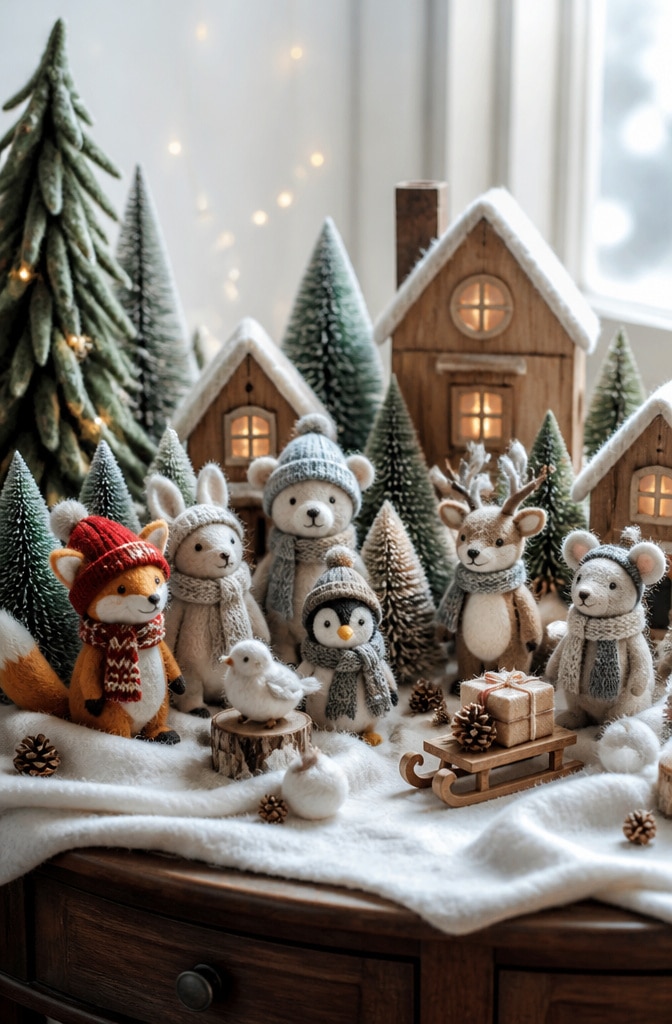 Whimsical Felt Animal Village