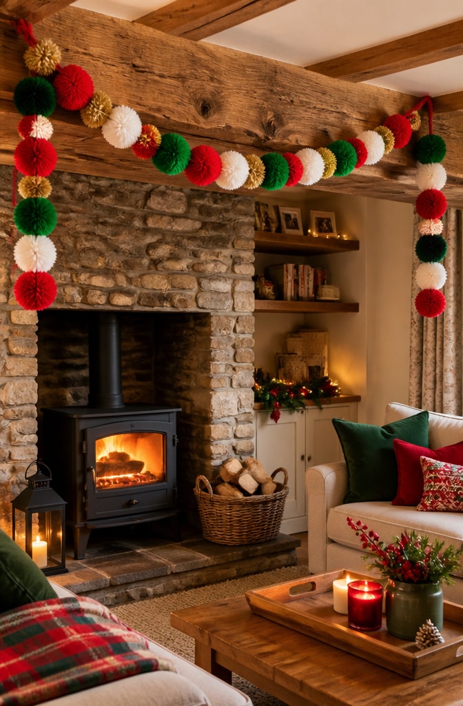 Whimsical Pom-Pom Garland Display
