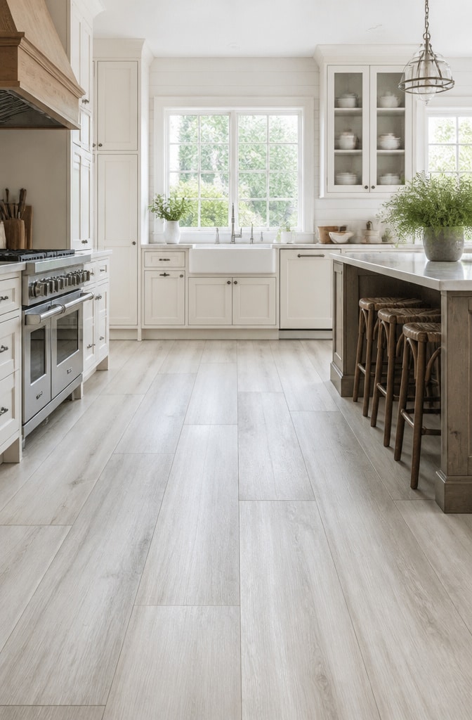 Whitewashed Ultra Wide Plank Flooring